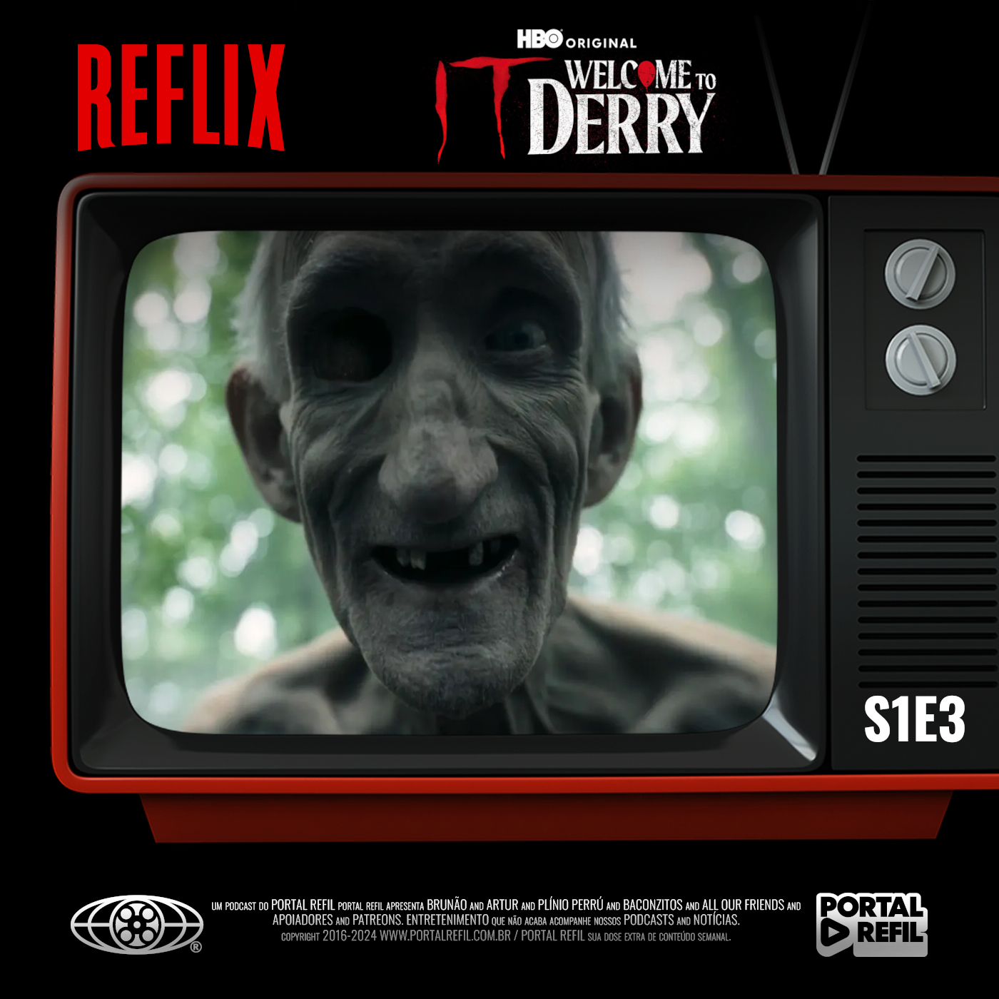 Brunão e Baconzitos analisam o episódio IT: Bem-Vindo à Derry S01E03 no podcast Reflix 160, discutindo pistas, teorias e o avanço do terror em Derry.